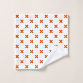 Crochets orange sur blanc (Gant de toilette)