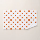 Crochets orange sur blanc (Serviette à main)