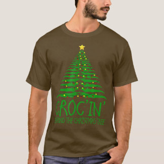 Crocin Around the Christmas Tree Funny Crocodile C T-shirt