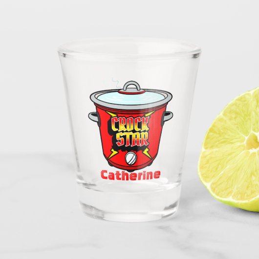 Crock Star Crock Pot gepersonaliseerd Shot Glas (Voorkant)