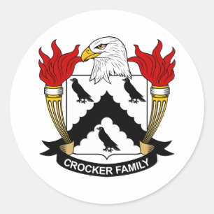 Crocker Family Crest Ronde Sticker
