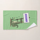 Crocodile alligator drôle avec un panneau dessin a (Serviette à main)