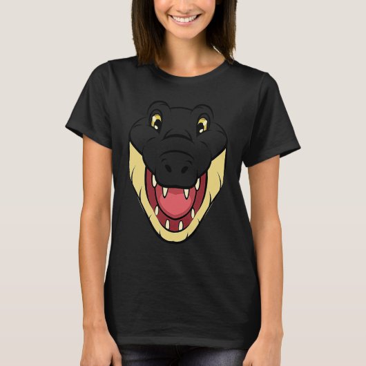 Crocodile Alligator Face Reptiles Zoo Animal Herpe T-shirt (Voorkant)