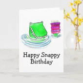 Crocodile Birthday Kaart (Gele Bloem)