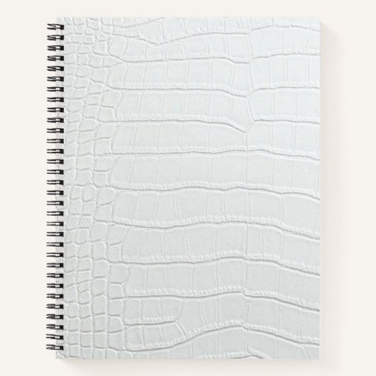 Crocodile blanc Peau imprimer Carnet spirale (Devant)