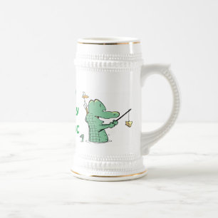 Crocodile Cartoon Birthday Beer Stein Bierpul