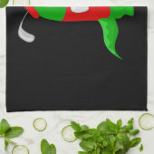 Crocodile Cartoon Golfer sur cuisine et serviette  (Plié)