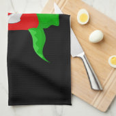 Crocodile Cartoon Golfer sur cuisine et serviette  (Quart Plié)