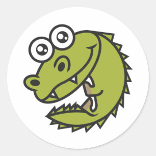 Crocodile Cute Baby Croc Ronde Sticker