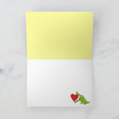 Crocodile doux avec une carte de voeux d'amour de (Intérieur)