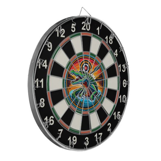 Crocodile en Lake Target Circle Dartbord (Voorkant Links)