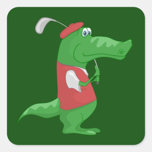 Crocodile Golfer Stickers (Voorkant)