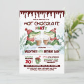 Crocodile Hot Chocolate Party Verjaardag Uitnodigi Kaart (Staand voorkant)