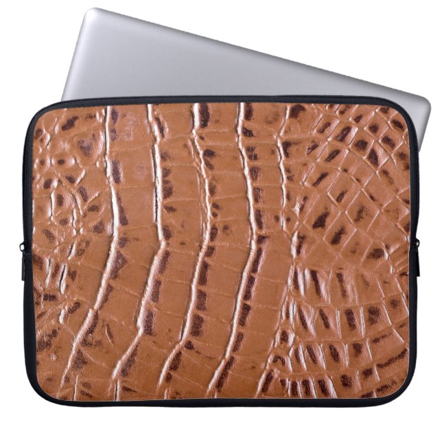Crocodile leather textured backgroundabstract, ani laptop sleeve (Voorkant)