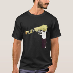 Crocodile Palling Trumpet Funny Halloween Costume T-shirt