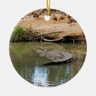 CROCODILE QUEENSLAND AUSTRALIË KERAMISCH ORNAMENT