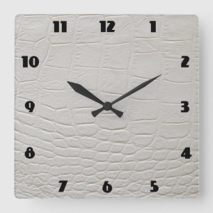 CROCODILE ROCK CLOCK White Alligator Vierkante Klok
