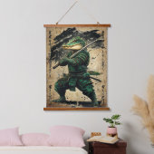 Crocodile Samurai Warrior - Japanse inkt stijl Hangend Wandkleed (Slaapkamer)