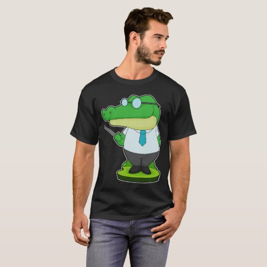 Crocodile Teacher Pointer T-shirt (Voorkant volledig)