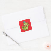 crocodile vierkante sticker (Envelop)