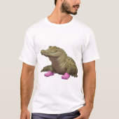 Crocodile wearing croc shoes t-shirt (Voorkant)