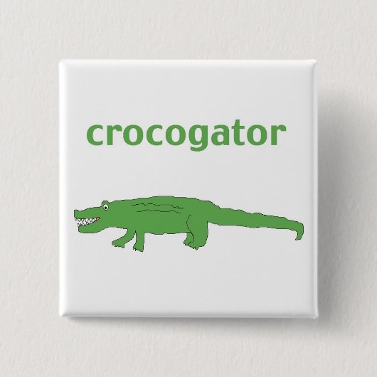 Crocogator-pen Vierkante Button 5,1 Cm (Voorkant)