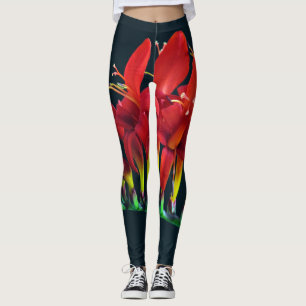 Crocosomia Lucifer Montbretia Floral Leggings