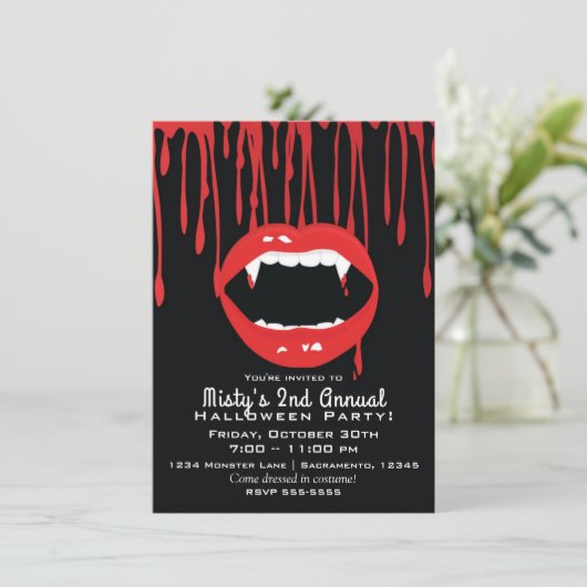Crocs de Vampire & Sang Dracula Invitation Hallowe (Debout devant)