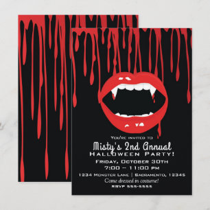Crocs de Vampire & Sang Dracula Invitation Hallowe