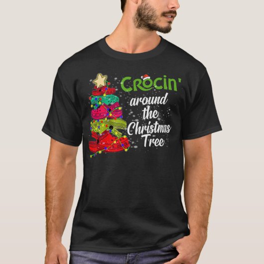 Crocs kerstboomkroon rond Kerstmis T T-shirt (Voorkant)