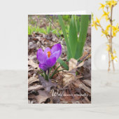 Crocus de printemps en Feuille Carte de Sympathie (Fleur jaune)
