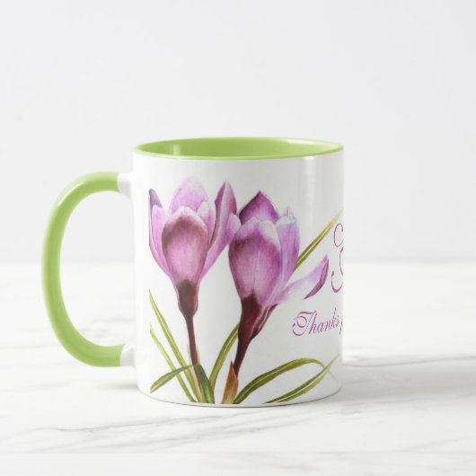 Crocus fine art "Amazing Vriend" paarse groene mok (Links)