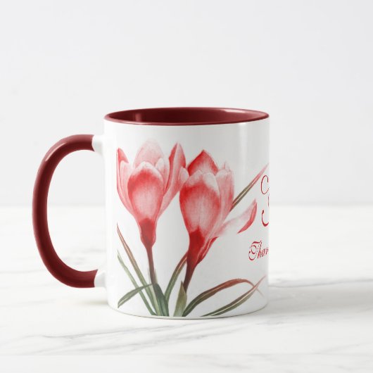 Crocus fine art "ami Extraordinaire" mug rouge ros (Gauche)