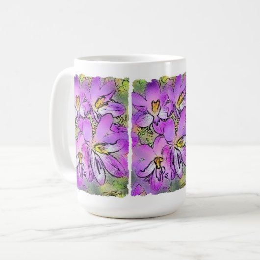CROCUS FLEURS CAFÉ MUG (Devant gauche)