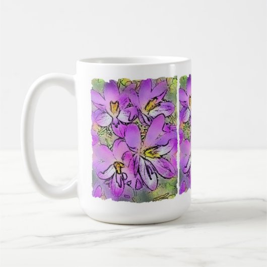 CROCUS FLEURS CAFÉ MUG (Gauche)