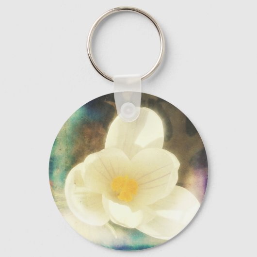 Crocus Flower Grunge Sleutelhanger (Voorkant)