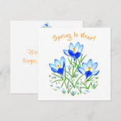 Crocus Flower on White Flat Card (Voorkant / Achterkant)