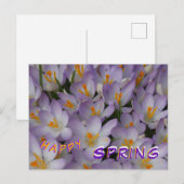 Crocus Flowers Pattern Happy Spring Briefkaart (Voorkant / Achterkant)
