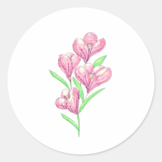 Crocus Flowers Ronde Sticker (Voorkant)