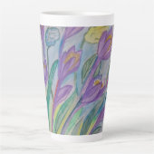 Crocus Latte Mug Abstrait au printemps (Devant)