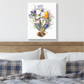 Crocus Spring Flower Botanische Bloemkunst Canvas Afdruk (Insitu (Slaapkamer))