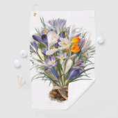 Crocus Spring Flower Botanische Bloemkunst Golfhanddoek (Insitu)