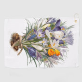 Crocus Spring Flower Botanische Bloemkunst Golfhanddoek (Horizontaal)