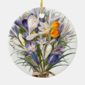 Crocus Spring Flower Botanische Bloemkunst Keramisch Ornament (Achterkant)