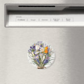 Crocus Spring Flower Botanische Bloemkunst Magneet (Insitu (Vaatwasser))