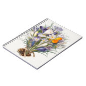 Crocus Spring Flower Botanische Bloemkunst Notitieboek (Linkerzijde)