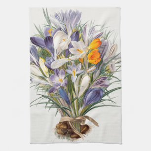 Crocus Spring Flower Botanische Bloemkunst Theedoek