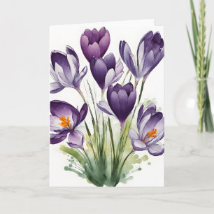 Crocus - Watercolor bloemen Kaart