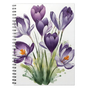 Crocus - Waterverf bloemen Notitieboek