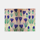 Crocus Waterverf Pattern Fleece Blanket (Voorkant (Horizontaal))
